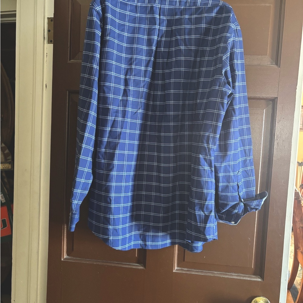Blue Plaid Button-Up Shirt